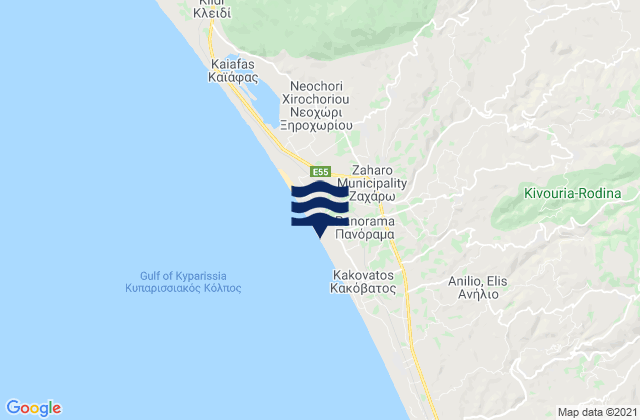 Zacharo, Greece tide times map