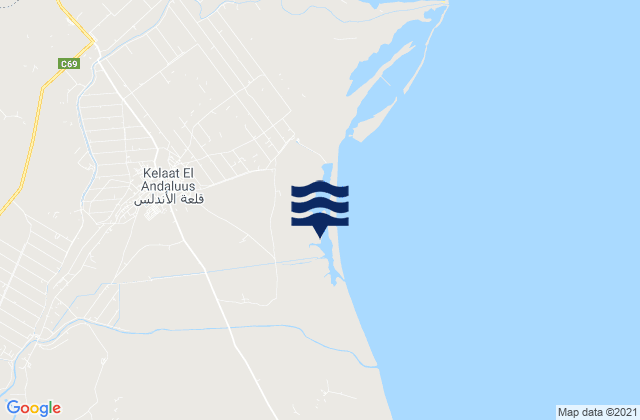 Zahanah, Tunisia tide times map