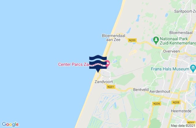 Zandvoort, Netherlands tide times map