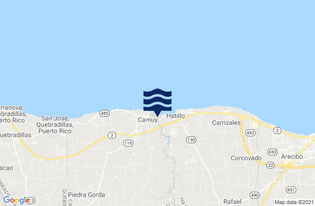 Zanja Barrio, Puerto Rico tide times map