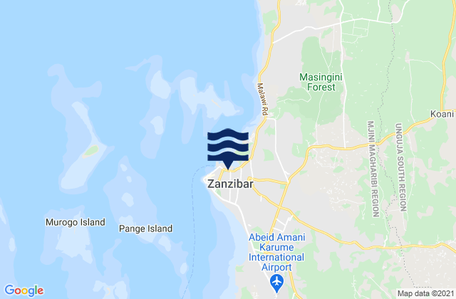 Zanzibar, Tanzania tide times map
