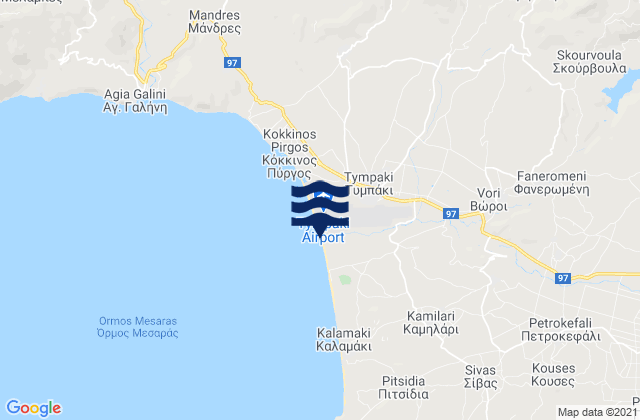 Zaros, Greece tide times map