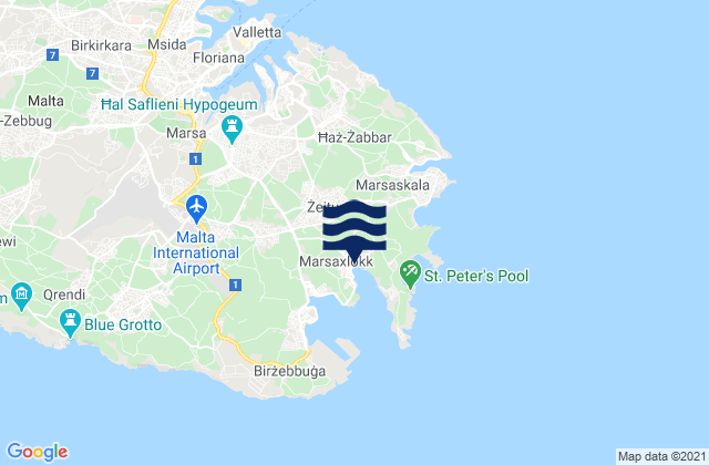 Zejtun, Malta tide times map