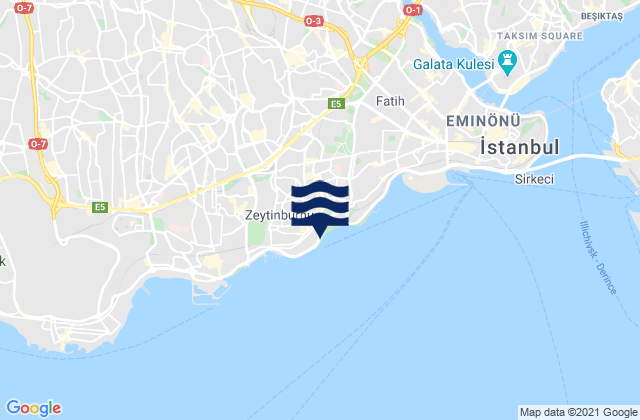 Zeytinburnu, Turkey tide times map
