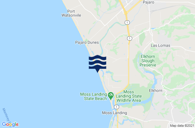 Zmudowski State Beach, United States tide chart map