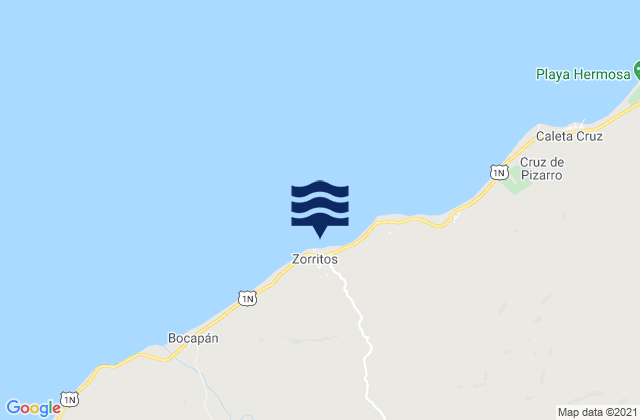 Zorritos, Peru tide times map