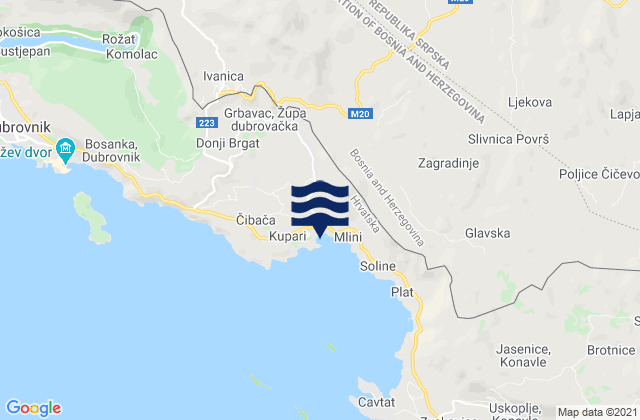 Zupa dubrovacka, Croatia tide times map