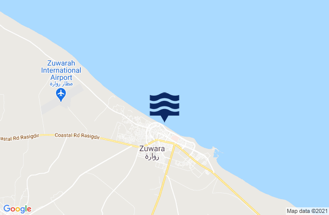 Zuwarah, Libya tide times map