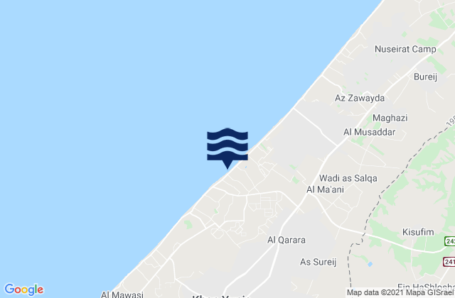 `Abasan al Jadidah, Palestinian Territory tide times map