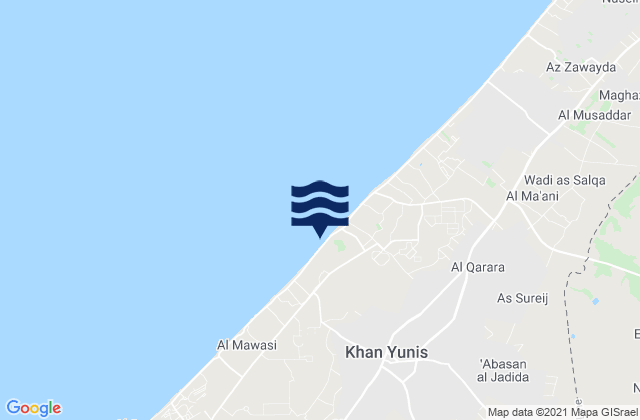`Abasan al Kabirah, Palestinian Territory tide times map