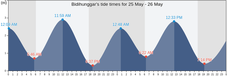 Bidihunggar, East Nusa Tenggara, Indonesia tide chart