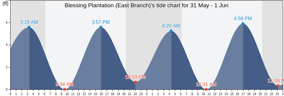 Blessing Plantation (East Branch), Berkeley County, South Carolina, United States tide chart