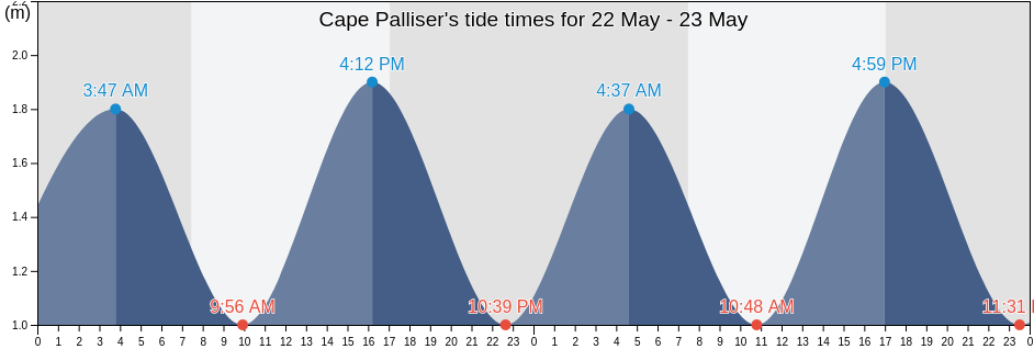 Cape Palliser, Wellington, New Zealand tide chart