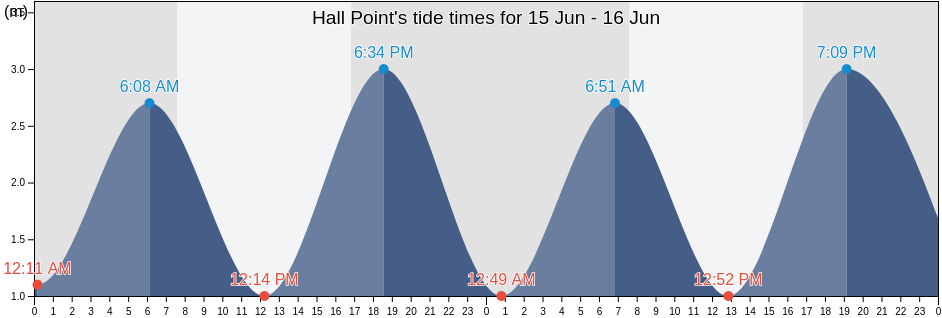 Hall Point, George Town, Tasmania, Australia tide chart