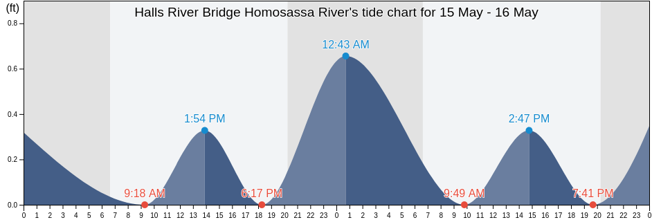 Halls River Bridge Homosassa River, Citrus County, Florida, United States tide chart