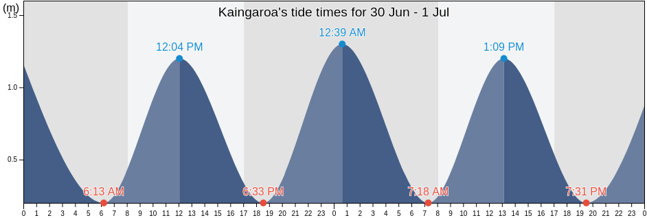 Kaingaroa, Central Hawke's Bay District, Hawke's Bay, New Zealand tide chart