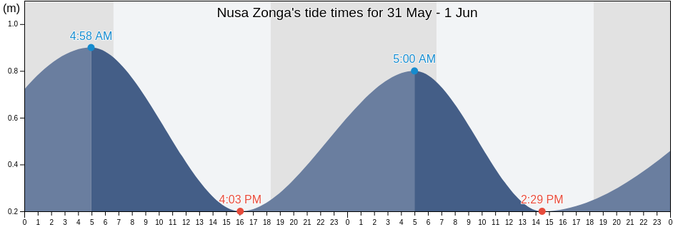 Nusa Zonga, Solomon Islands tide chart