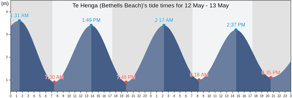 Te Henga (Bethells Beach), Auckland, Auckland, New Zealand tide chart