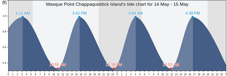 Wasque Point Chappaquiddick Island, Dukes County, Massachusetts, United States tide chart