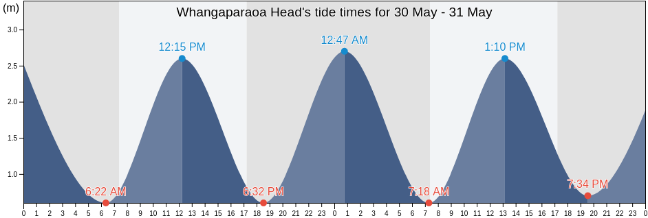 Whangaparaoa Head, New Zealand tide chart