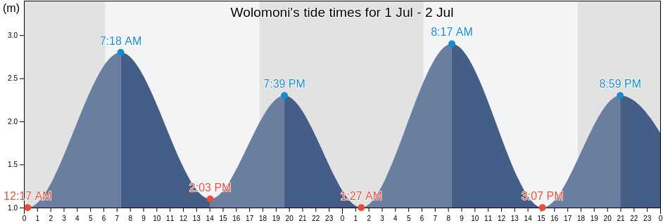 Wolomoni, East Nusa Tenggara, Indonesia tide chart