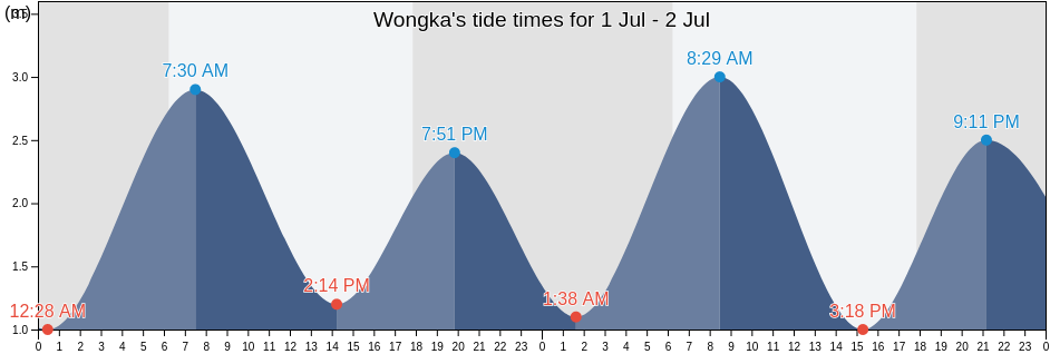 Wongka, East Nusa Tenggara, Indonesia tide chart