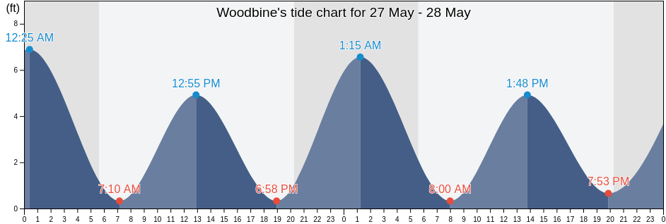 Woodbine, Cape May County, New Jersey, United States tide chart