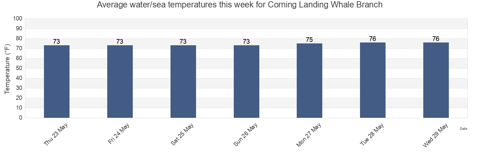 Water temperature in Corning Landing Whale Branch, Beaufort County, South Carolina, United States today and this week