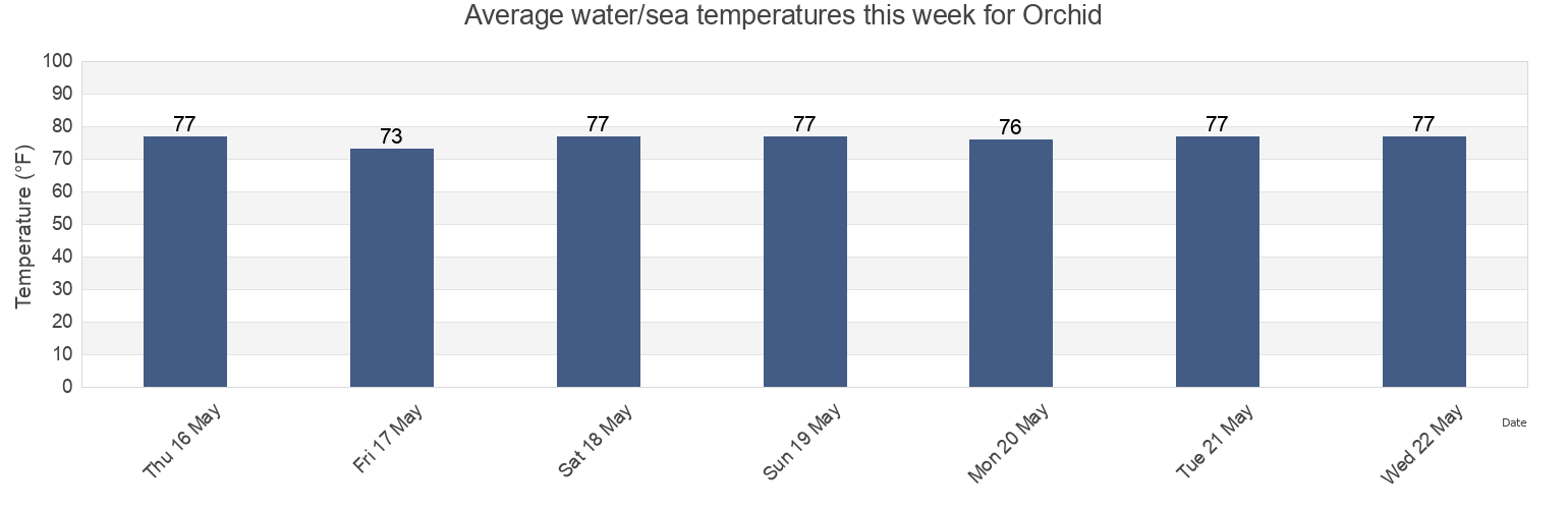 Water temperature in Orchid, Indian River County, Florida, United States today and this week